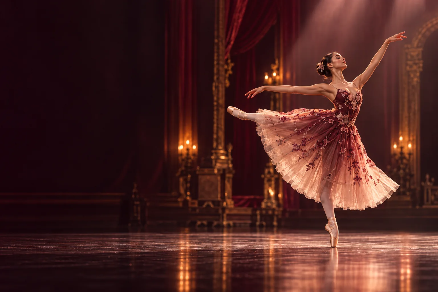 Bailarina de ballet clásico en pose escénica