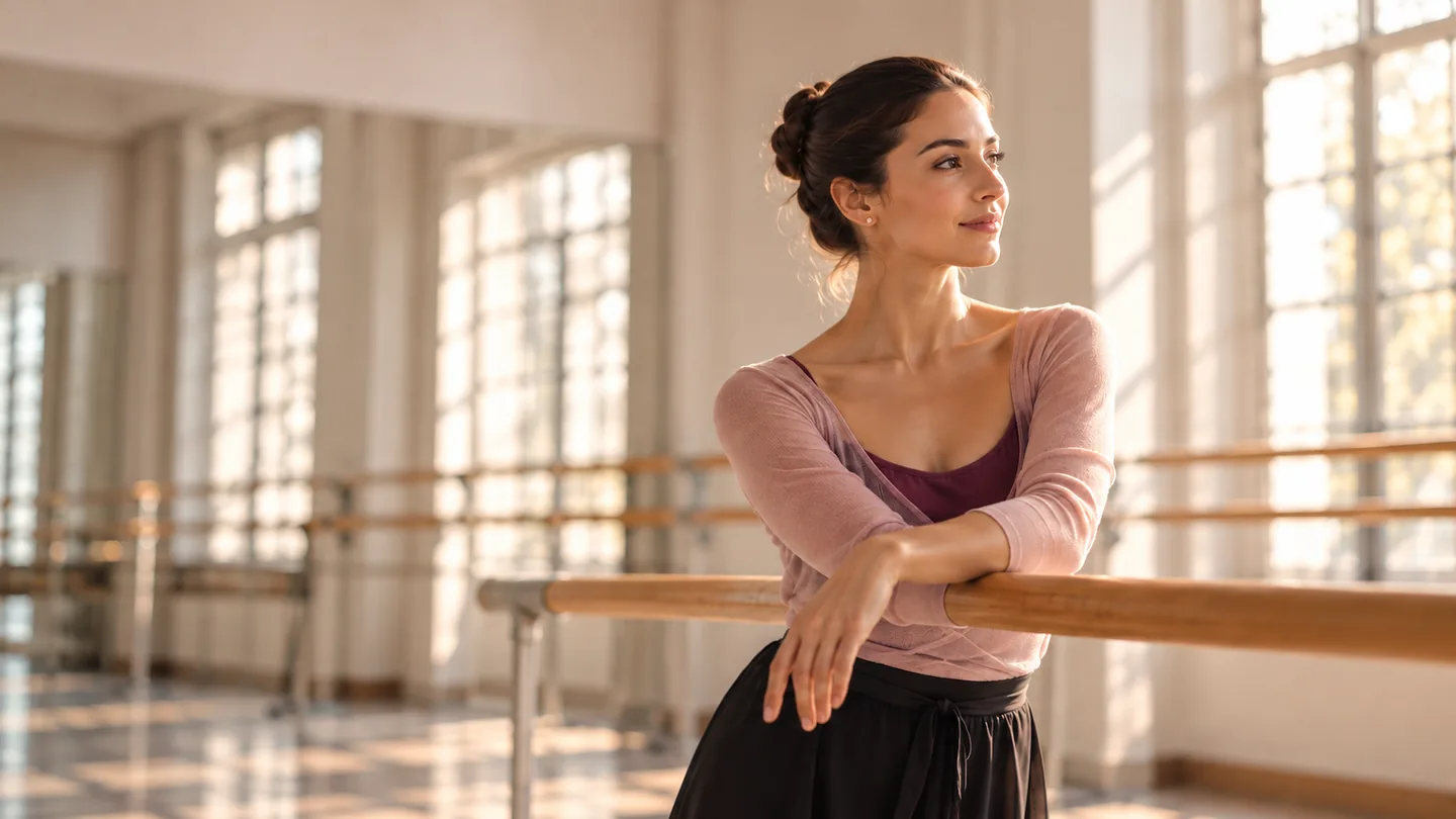 Docente y bailarina de Academia de Ballet Destellos en salón de danza